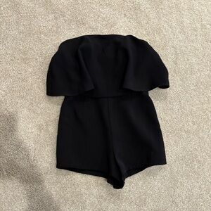 Elegant Black Strapless Romper